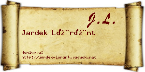 Jardek Lóránt névjegykártya