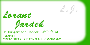 lorant jardek business card